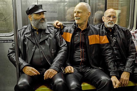 Empire City Motorcycle Club members - Uptown 1 train, NYC, 2023