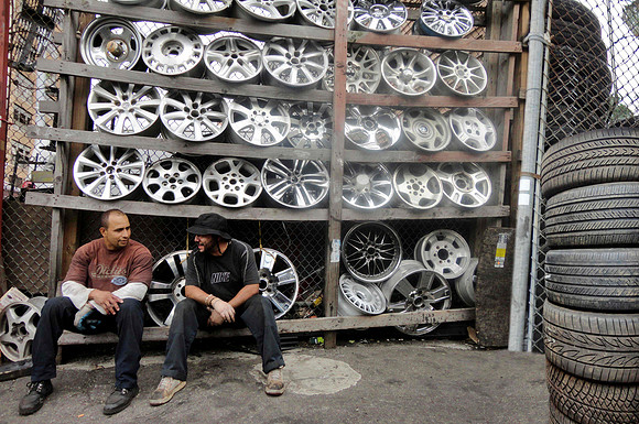 After - Tire & rim shop workers, Brooklyn, NYC, 2012