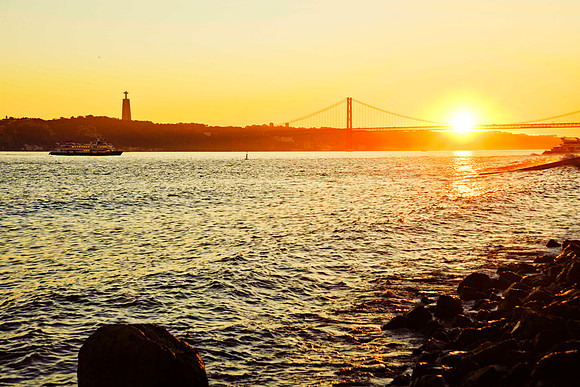 25 de Abril Bridge & Tagus River, Sintra, Portugal - 2019